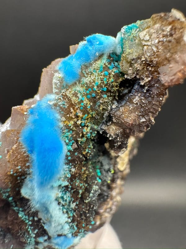 Cyanotrichite from Guizhou, China, individual mineral specimen view 3
