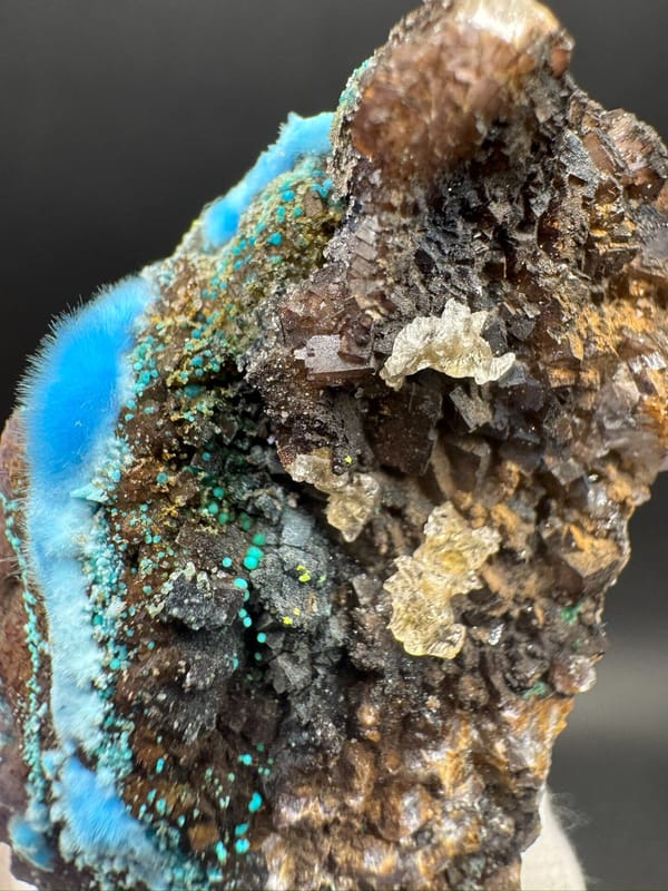 Cyanotrichite from Guizhou, China, individual mineral specimen view 4