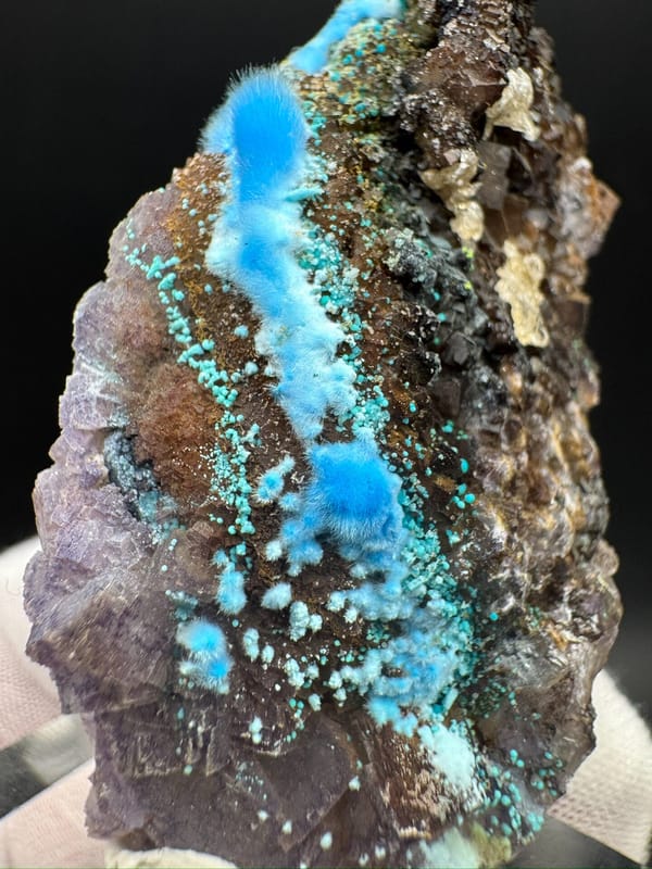 Cyanotrichite from Guizhou, China, individual mineral specimen view 7
