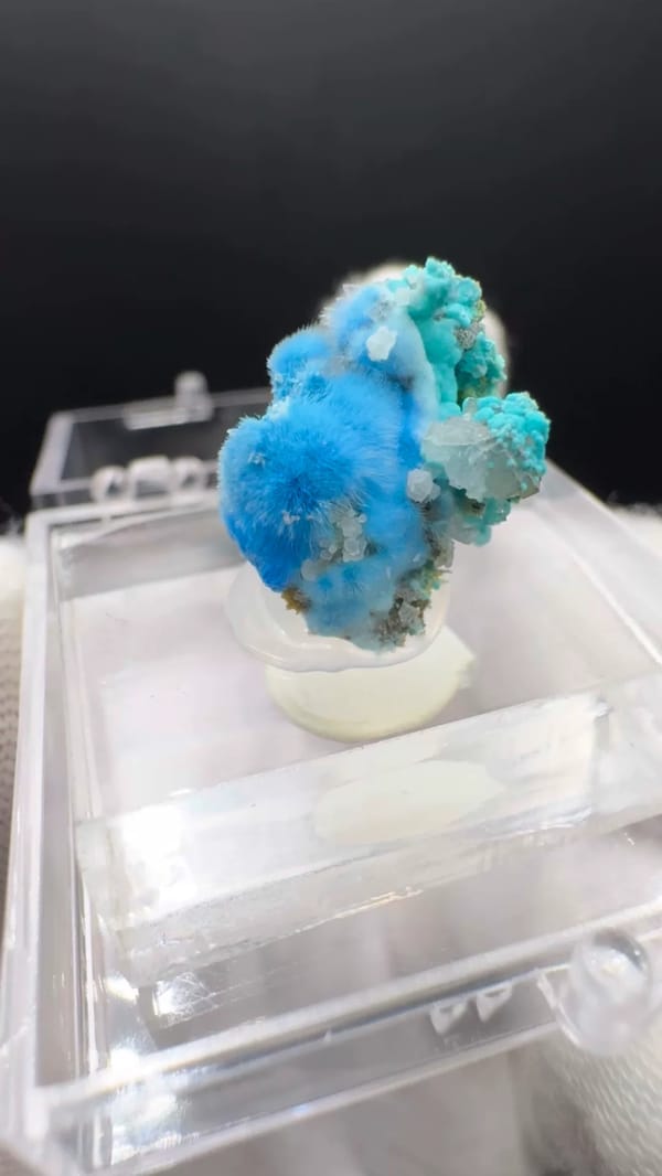 Cyanotrichite from Guizhou, China, individual mineral specimen view 7