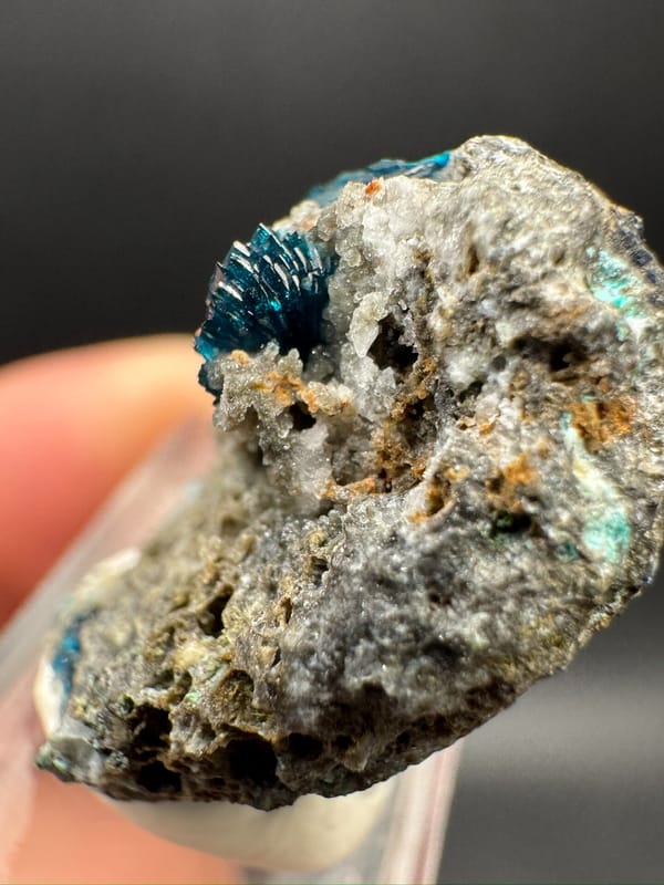 Veszelyite from Yunnan, China, individual mineral specimen view 6