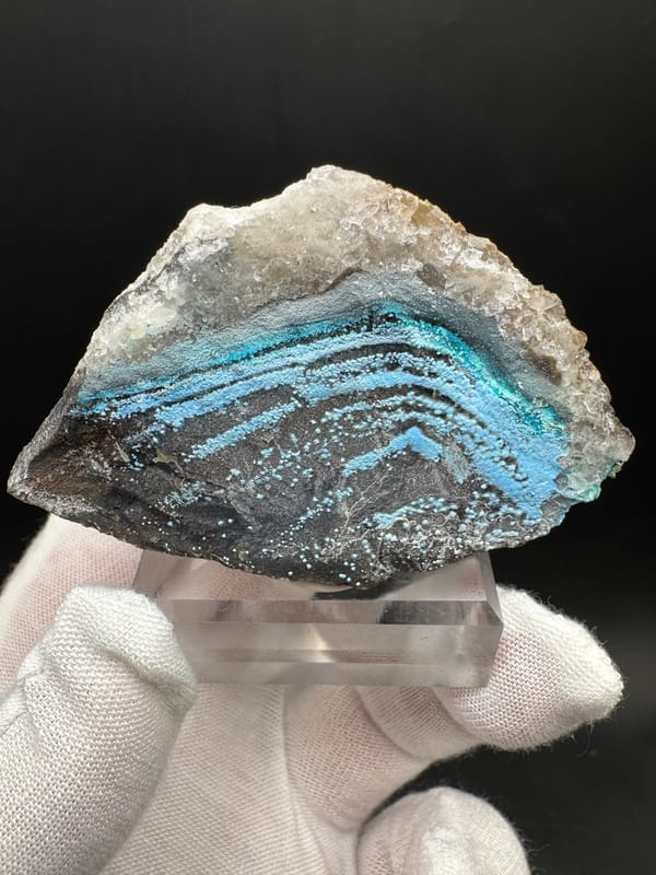 Cyanotrichite from Guizhou, China, individual mineral specimen view 2