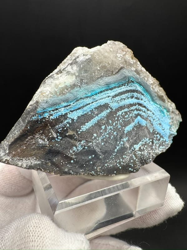 Cyanotrichite from Guizhou, China, individual mineral specimen view 3