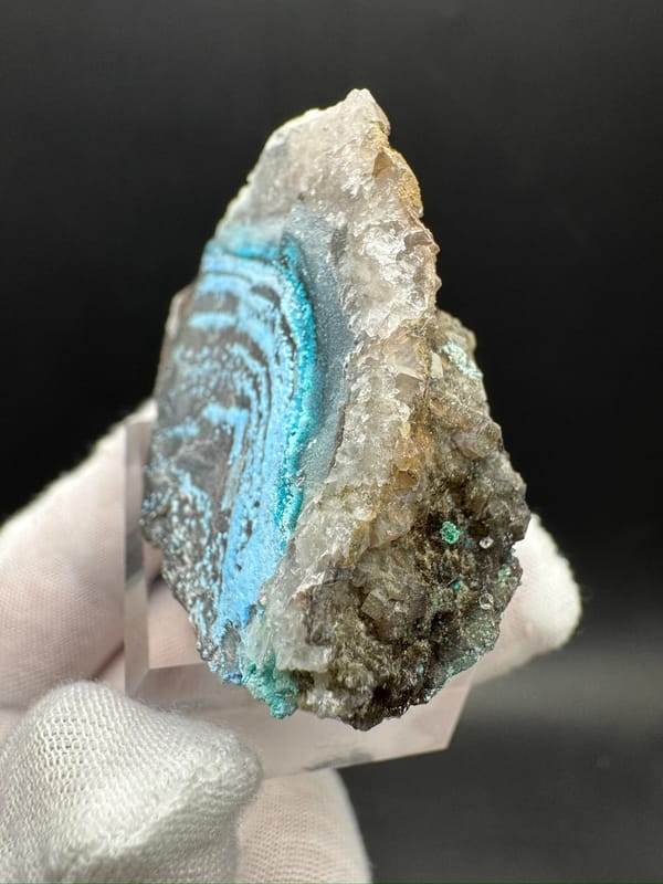 Cyanotrichite from Guizhou, China, individual mineral specimen view 4