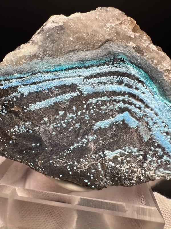 Cyanotrichite from Guizhou, China, individual mineral specimen view 6