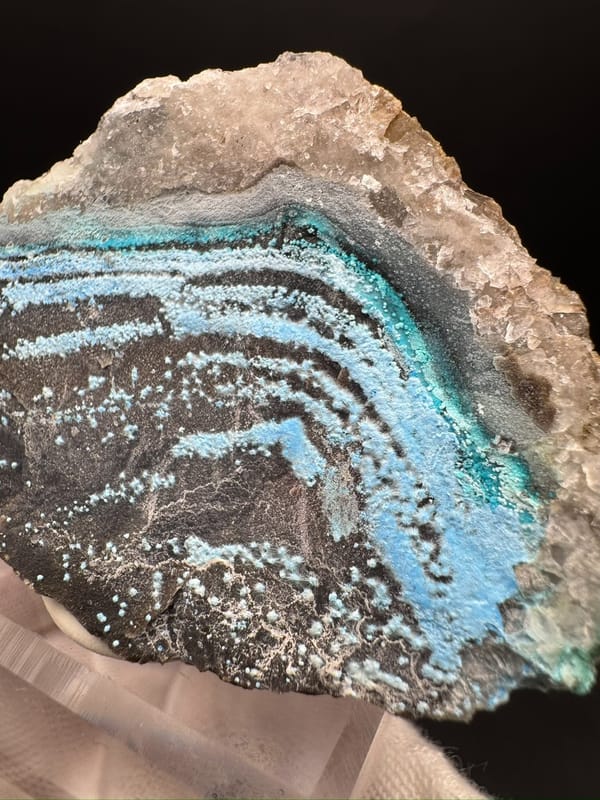 Cyanotrichite from Guizhou, China, individual mineral specimen view 7