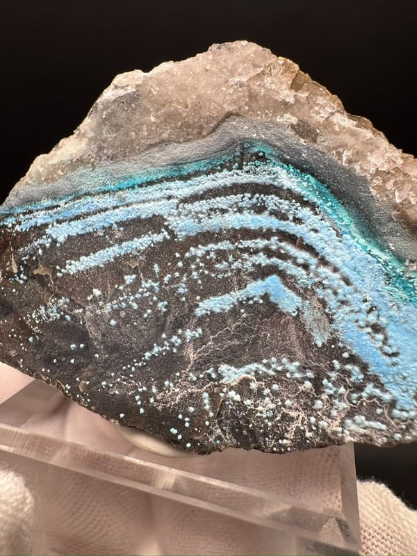 Cyanotrichite from Guizhou, China, individual mineral specimen view 8