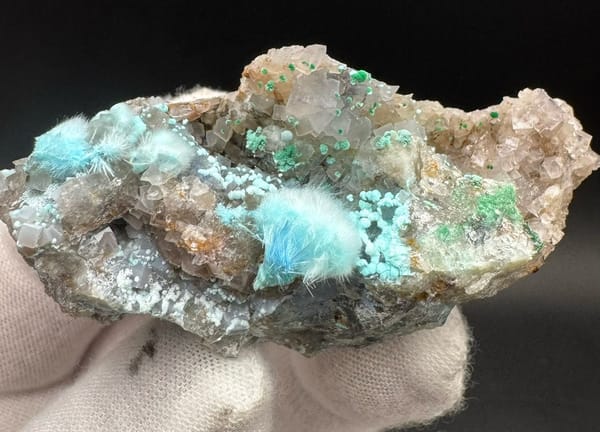 Cyanotrichite from Guizhou, China, individual mineral specimen view 1
