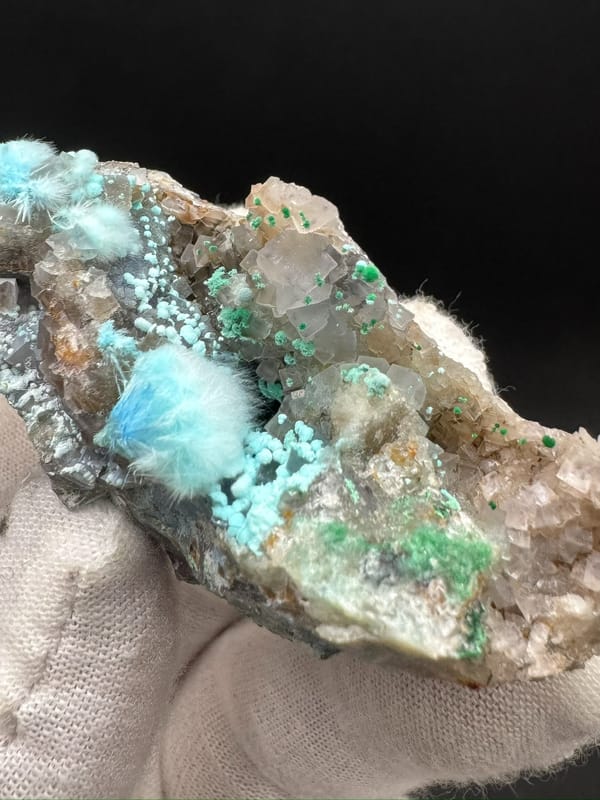 Cyanotrichite from Guizhou, China, individual mineral specimen view 2