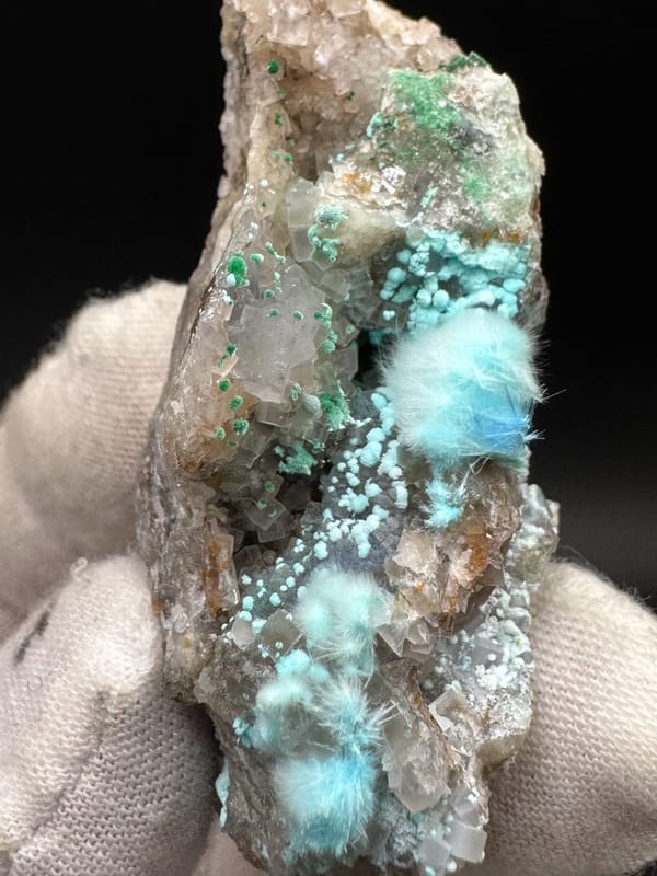 Cyanotrichite from Guizhou, China, individual mineral specimen view 3