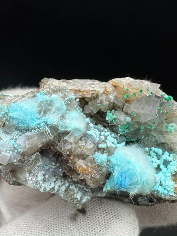 Cyanotrichite from Guizhou, China, individual mineral specimen view 4