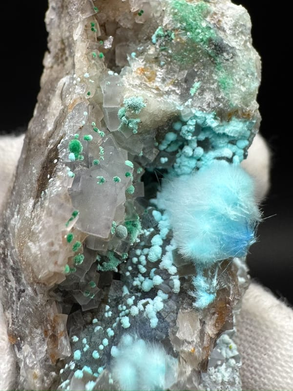 Cyanotrichite from Guizhou, China, individual mineral specimen view 6