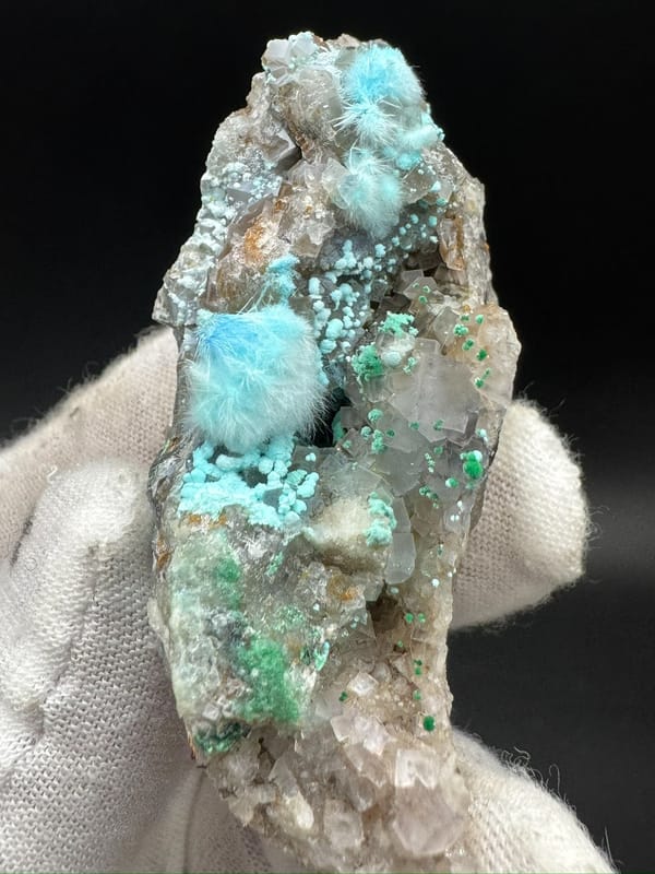 Cyanotrichite from Guizhou, China, individual mineral specimen view 7