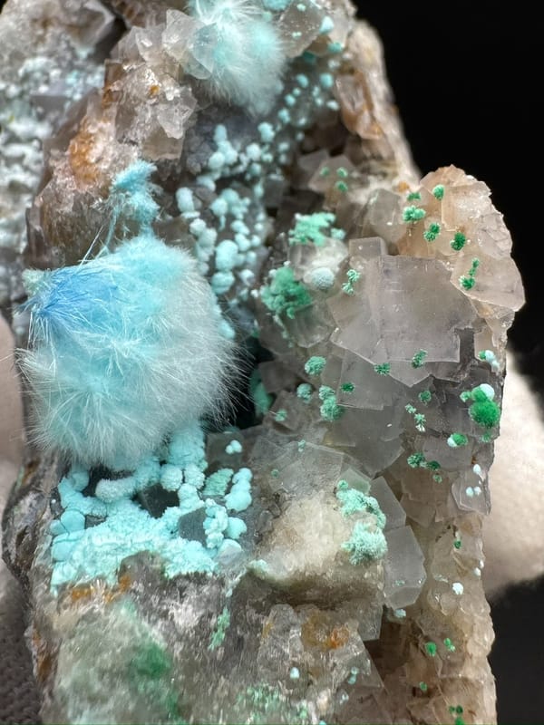 Cyanotrichite from Guizhou, China, individual mineral specimen view 8