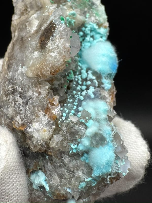 Cyanotrichite from Guizhou, China, individual mineral specimen view 9