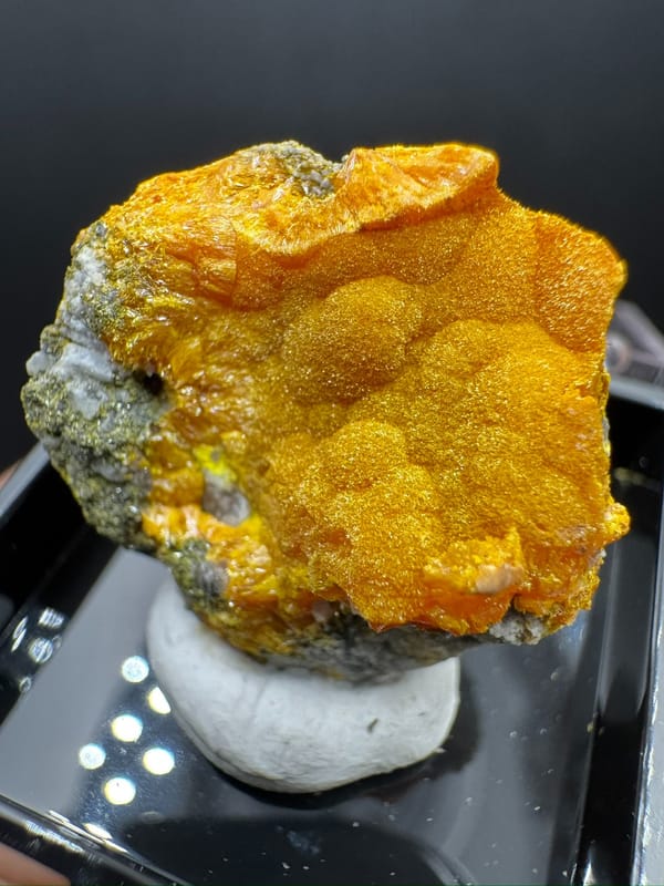 Unidentified yellow mineral from Shimen, Hunan, China, individual mineral specimen view 7