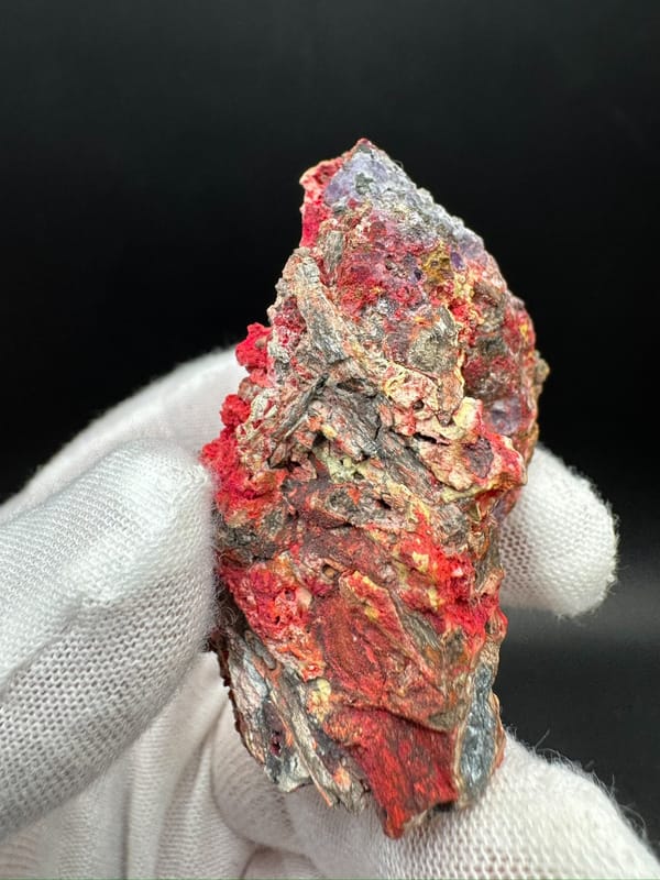Unidentified red mineral from Guizhou, China, individual mineral specimen view 4