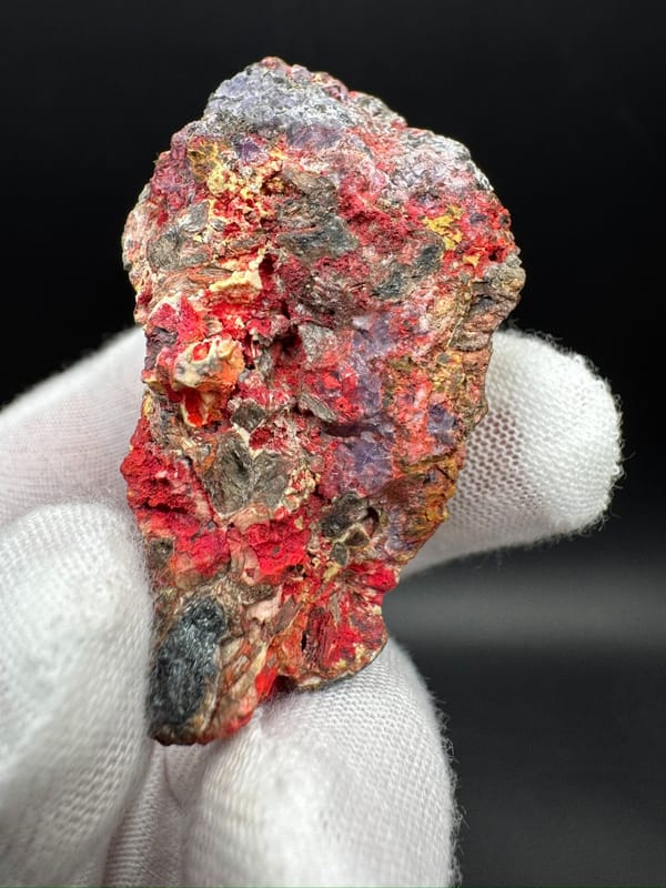 Unidentified red mineral from Guizhou, China, individual mineral specimen view 5