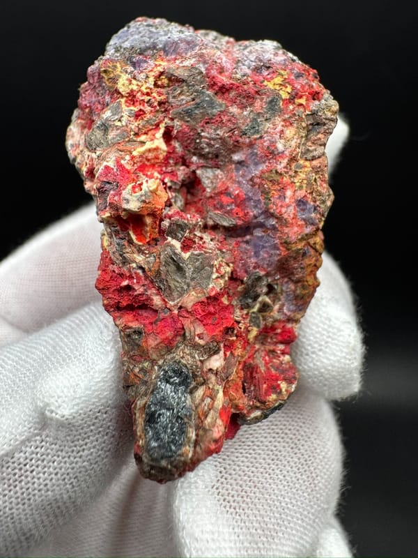 Unidentified red mineral from Guizhou, China, individual mineral specimen view 6