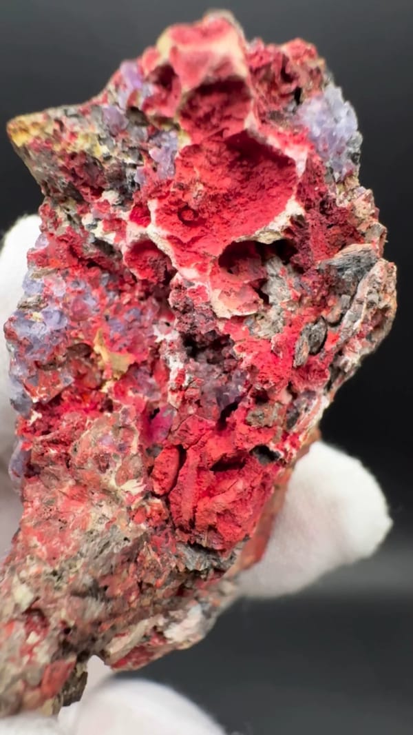 Unidentified red mineral from Guizhou, China, individual mineral specimen view 9