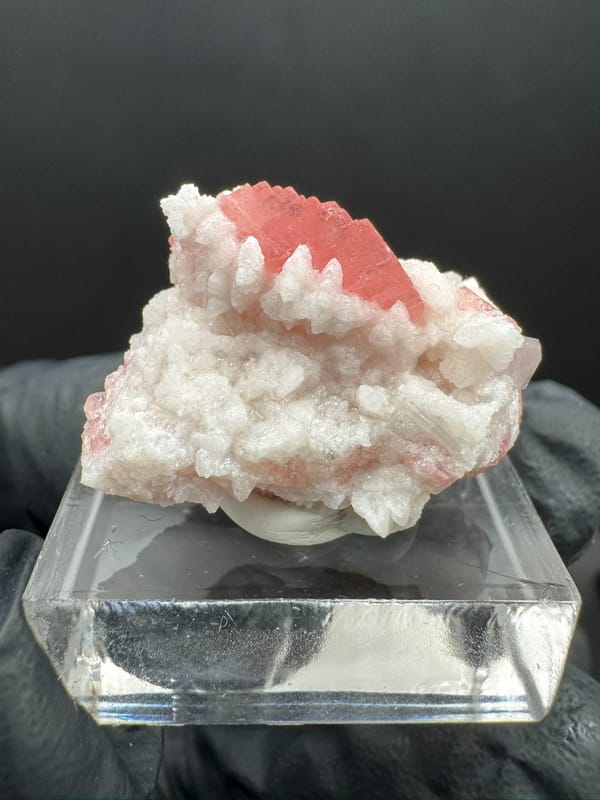 Red Rhodochrosite Blade with White Dolomite