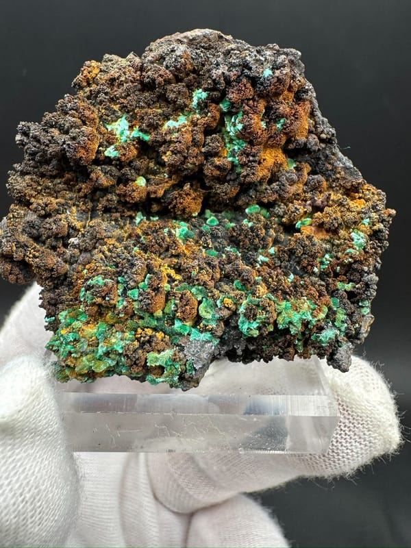 Green Malachite Tufts on Dark Matrix — Anhui