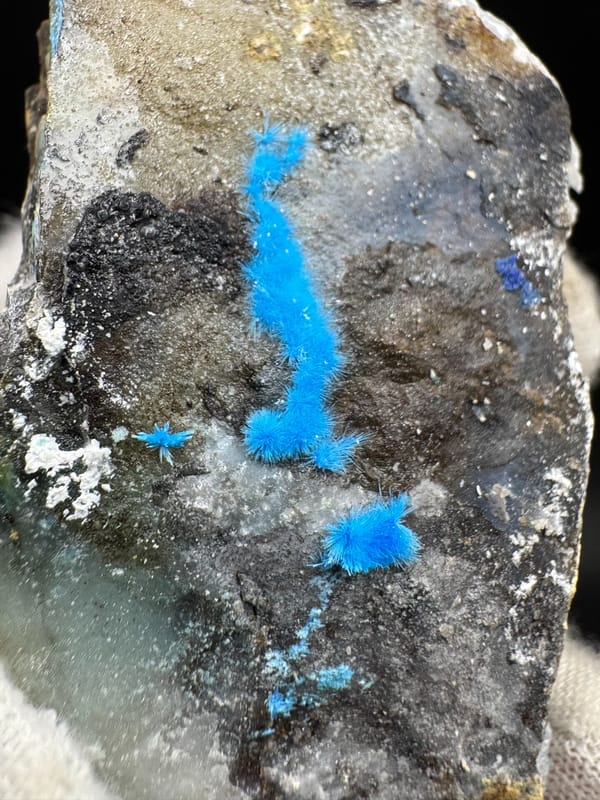 Cyanotrichite from Guizhou, China, individual mineral specimen view 2