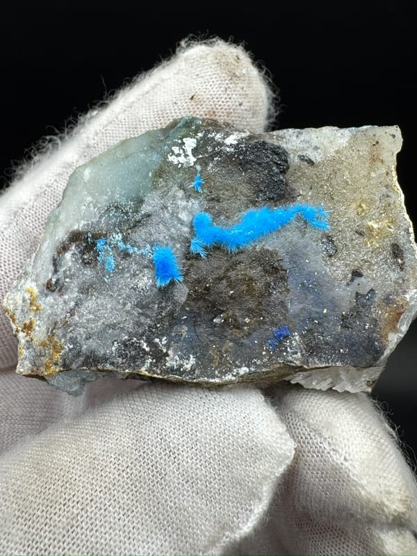 Cyanotrichite from Guizhou, China, individual mineral specimen view 6