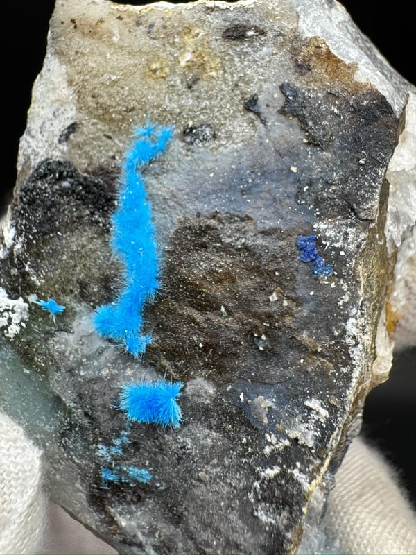 Cyanotrichite from Guizhou, China, individual mineral specimen view 8