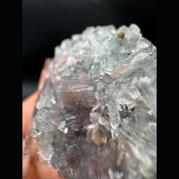 Pink Apatite among Quartz Points — Wuzhou - complete view