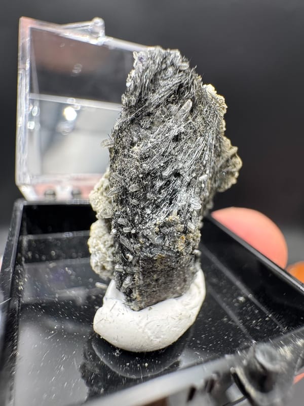 Bismuthinite from Chifeng, Inner Mongolia, China, individual mineral specimen view 3