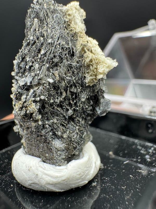 Bismuthinite from Chifeng, Inner Mongolia, China, individual mineral specimen view 6
