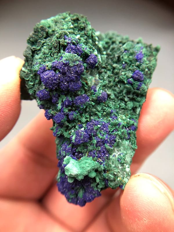 Azurite from Anhui, China, individual mineral specimen view 1