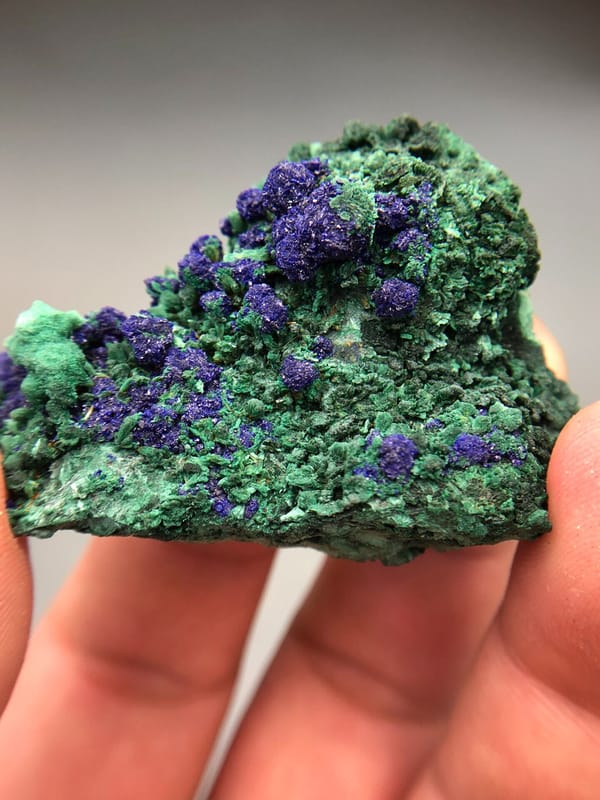 Azurite from Anhui, China, individual mineral specimen view 2