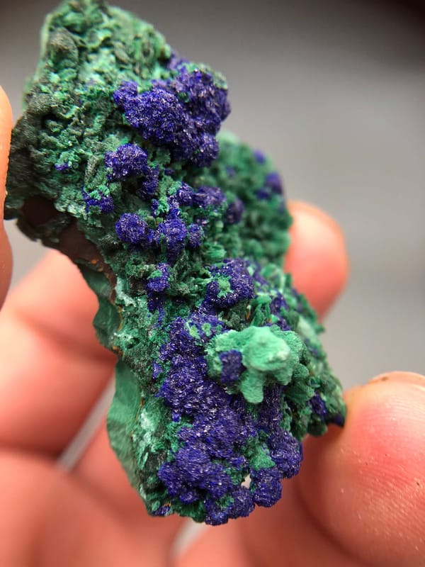 Azurite from Anhui, China, individual mineral specimen view 5