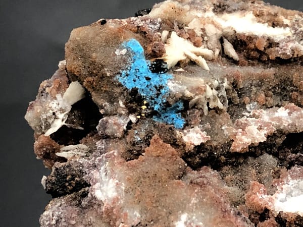 Cyanotrichite (source-recorded) from Guizhou, China, individual mineral specimen view 2