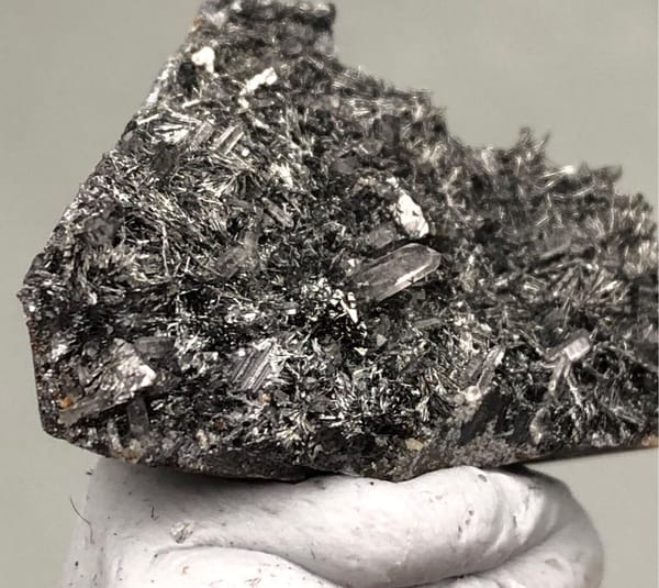 Freibergite group (species not verified) from Inner Mongolia, China, individual mineral specimen view 4