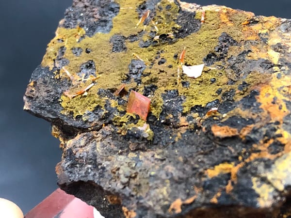 Wulfenite from Guilin, Guangxi, China, individual mineral specimen view 5