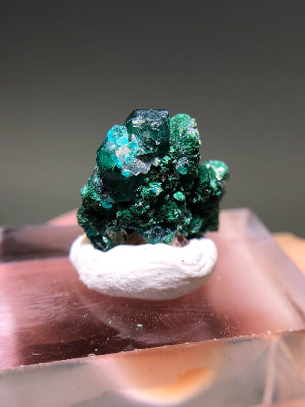 Dioptase from Congo (specific country not recorded), individual mineral specimen view 4