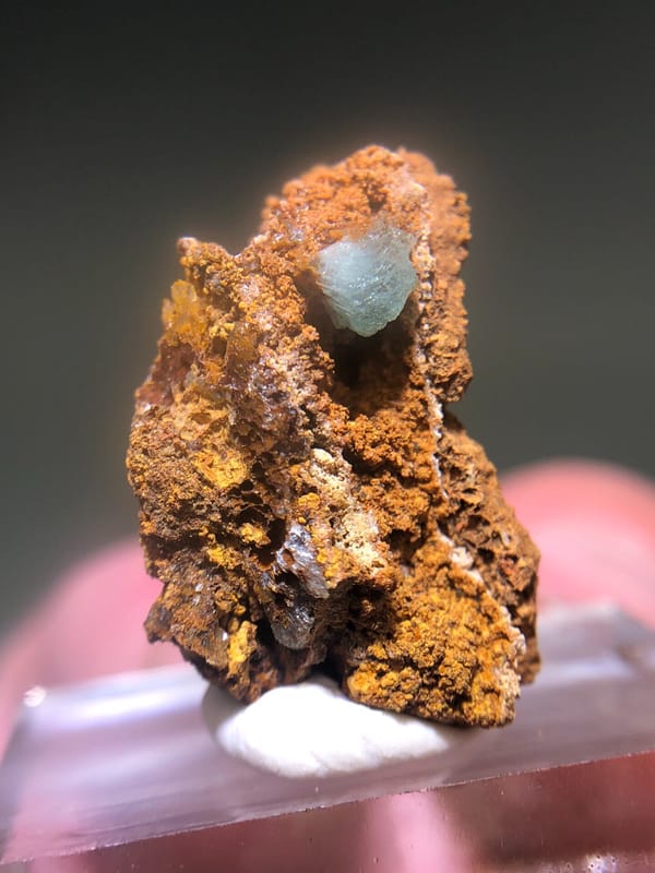Cuprian adamite from Guangxi, China, individual mineral specimen view 3