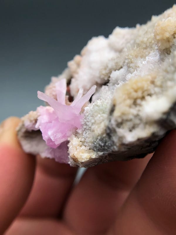 Rhodochrosite from Yunnan, China, individual mineral specimen view 2