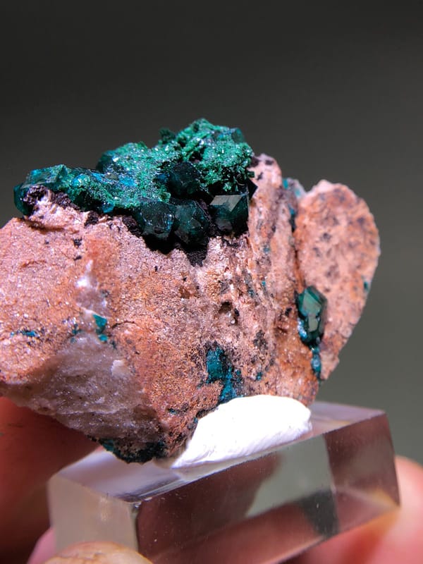 Dioptase from Congo (specific country not recorded), individual mineral specimen view 5