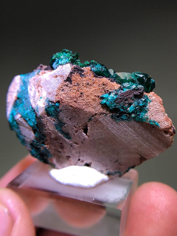 Dioptase from Congo (specific country not recorded), individual mineral specimen view 7