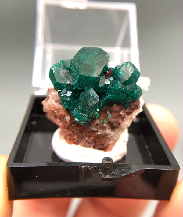 Dioptase from Congo (specific country not recorded), individual mineral specimen view 1