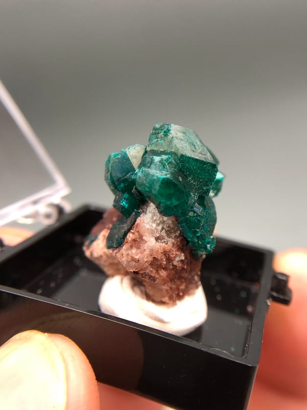 Dioptase from Congo (specific country not recorded), individual mineral specimen view 3