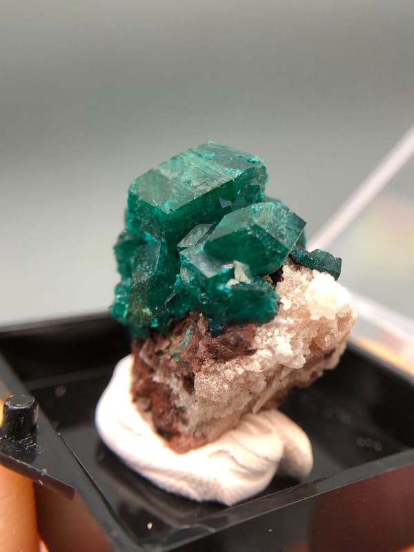 Dioptase from Congo (specific country not recorded), individual mineral specimen view 4
