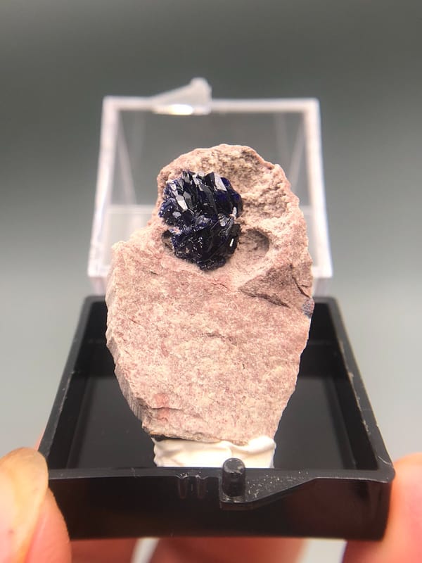 Azurite from Morocco, individual mineral specimen view 1