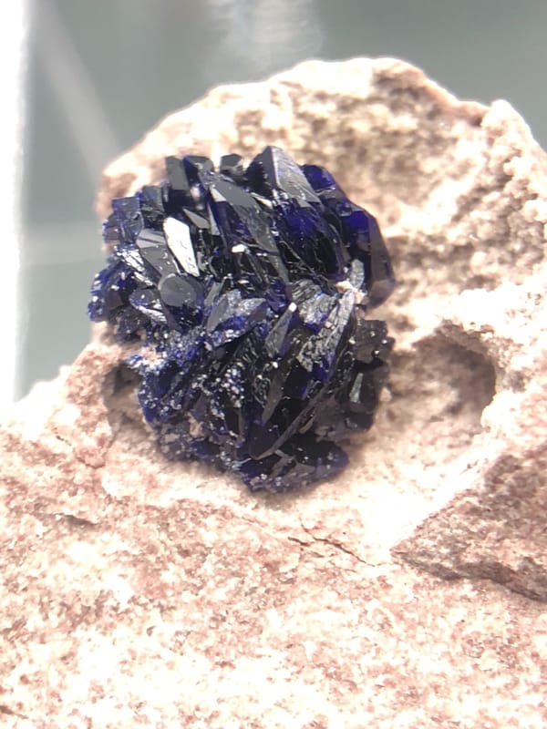 Azurite from Morocco, individual mineral specimen view 2