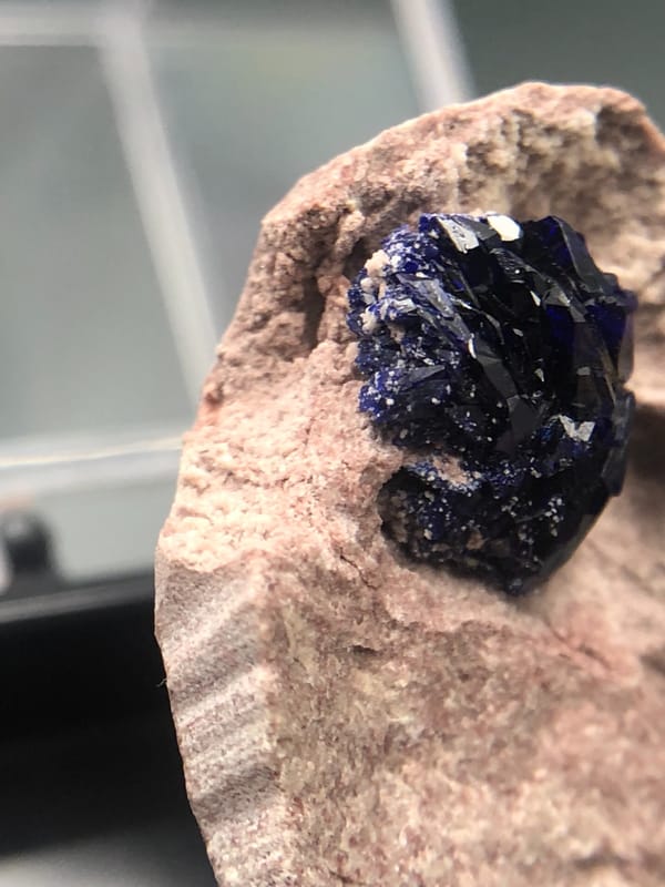 Azurite from Morocco, individual mineral specimen view 3