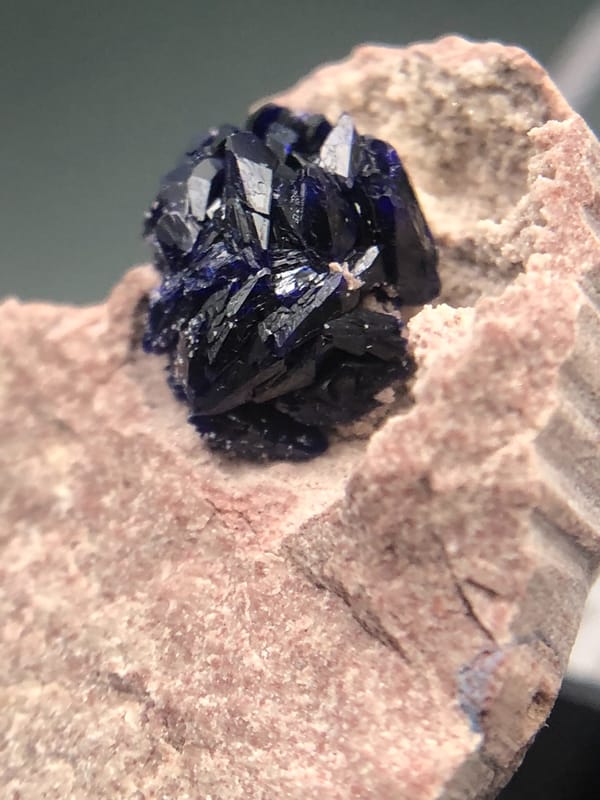 Azurite from Morocco, individual mineral specimen view 4